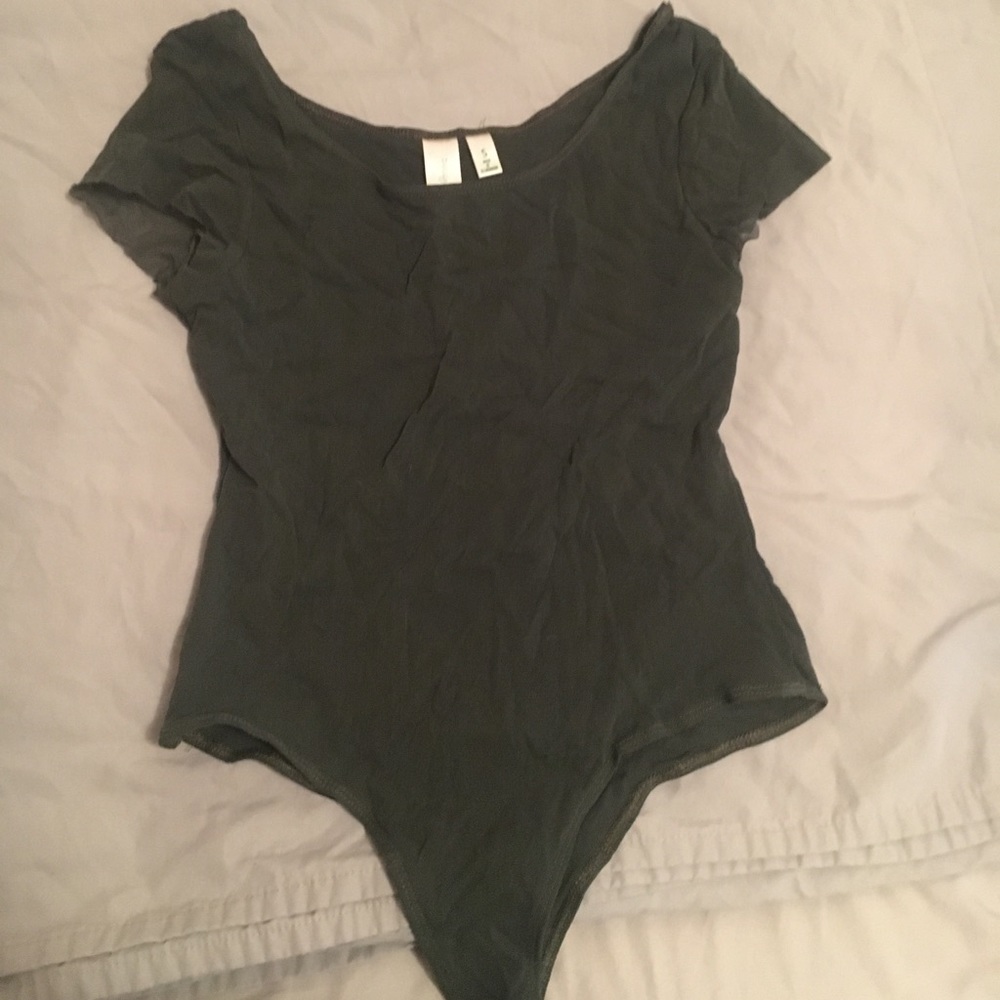 army green light mesh bodysuit